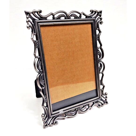 VTG Silver Tone Metal Scroll Art Deco Picture Photo Frame 3.5” X 5” Tabletop - Picture 5 of 8